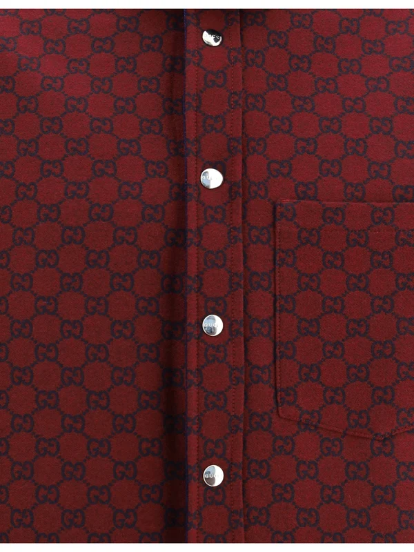 Gucci Navy Burgundy Shirts - Image 5