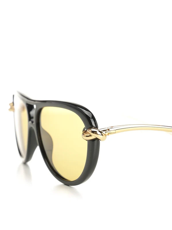 Bottega Veneta Gold Yellow Sunglasses - Image 3