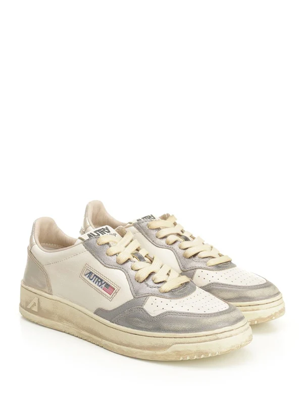 Autry White Grey Low Top Sneakers - Image 2