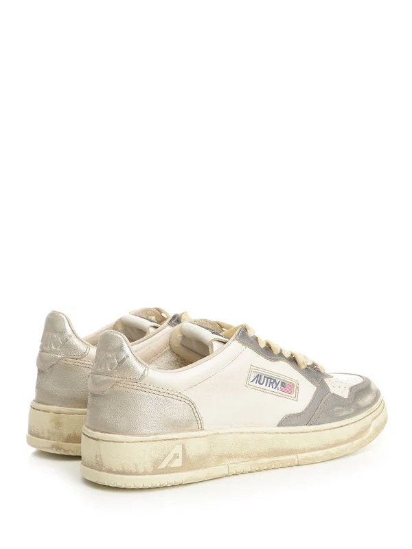 Autry White Grey Low Top Sneakers - Image 3