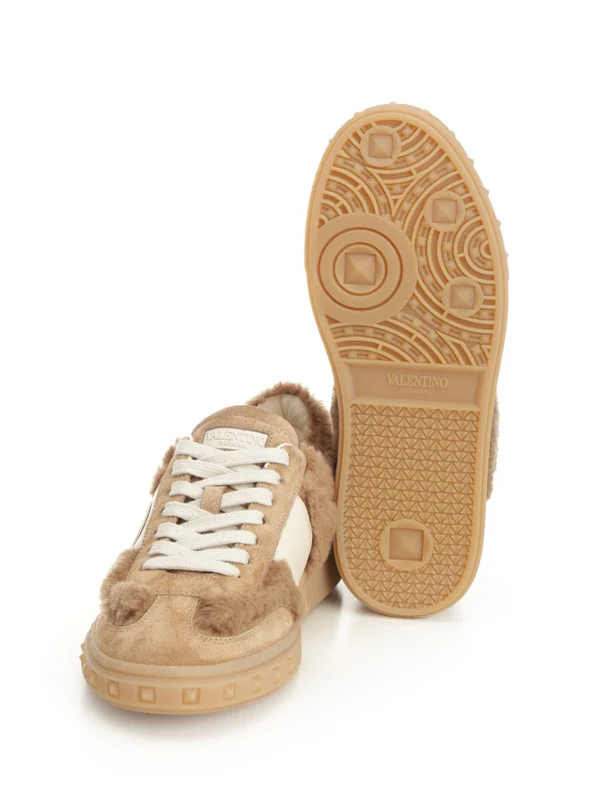 Valentino Beige Low Top Sneakers - Image 4