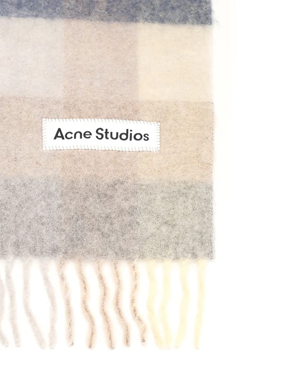 Acne Studios Multicolor Checked Wool Mufflers - Image 2