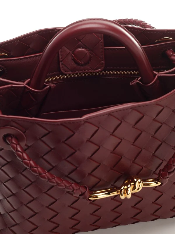 Bottega Veneta Andiamo Small Burgundy Tote Bags - Image 4