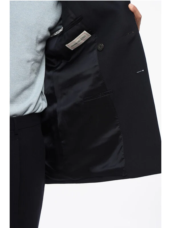 Alexander Mcqueen Navy Tailored Jackets - Image 5