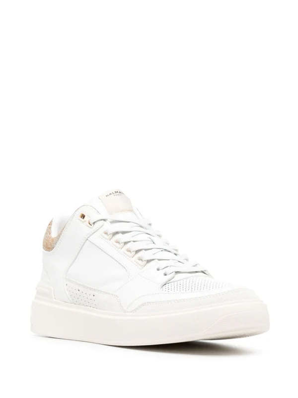 Balmain White Low Top Sneakers - Image 2