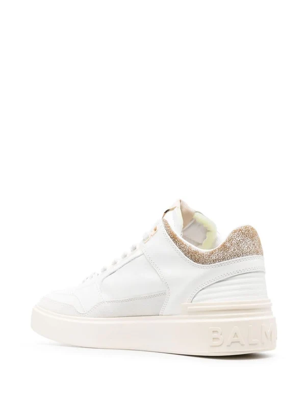 Balmain White Low Top Sneakers - Image 3