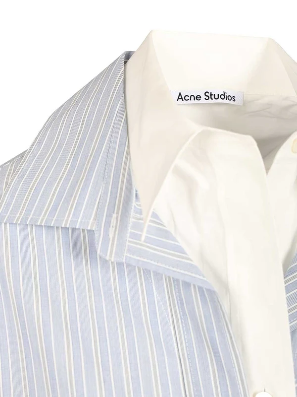 Acne Studios Layered Button Up Blue Shirt - Image 4