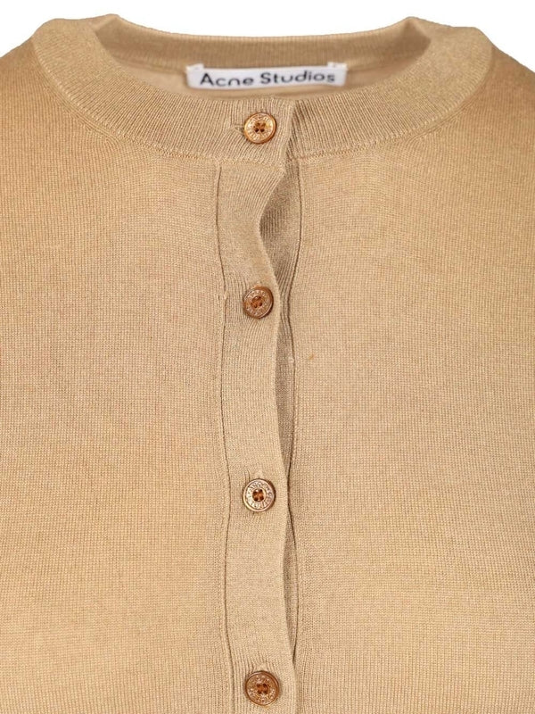 Acne Studios Layered Silk Beige Cardigan - Image 6