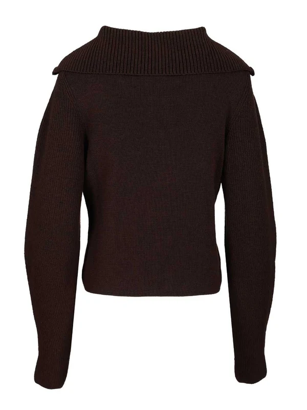 Lemaire Zip Collar Brown Knit - Image 2