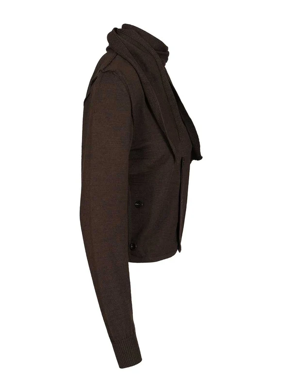 Lemaire Scarf Twisted Brown Cardigan - Image 3