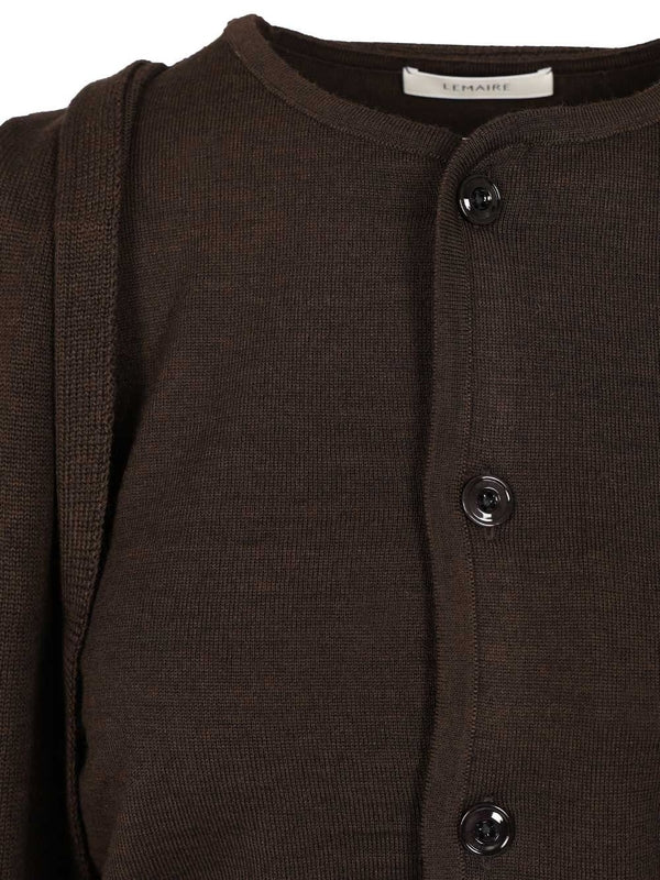 Lemaire Scarf Twisted Brown Cardigan - Image 4