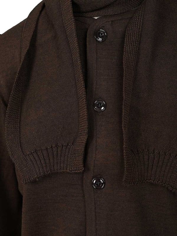 Lemaire Scarf Twisted Brown Cardigan - Image 5