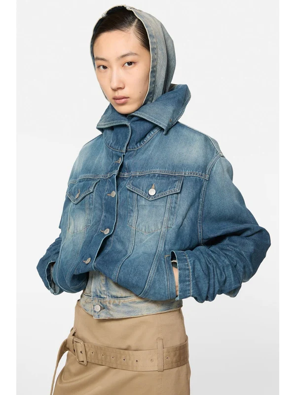 Acne Studios Crinkled Blue Denim Jacket - Image 4