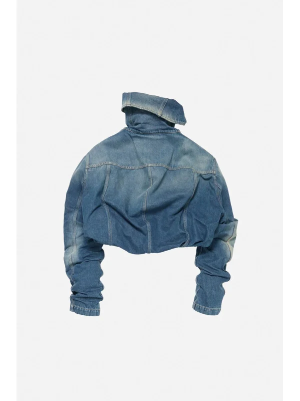 Acne Studios Crinkled Blue Denim Jacket - Image 5