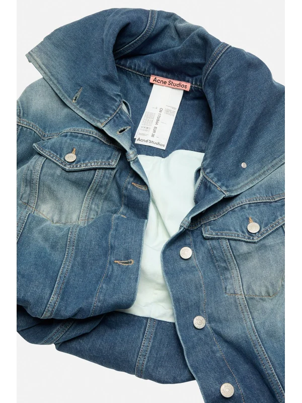 Acne Studios Crinkled Blue Denim Jacket - Image 6