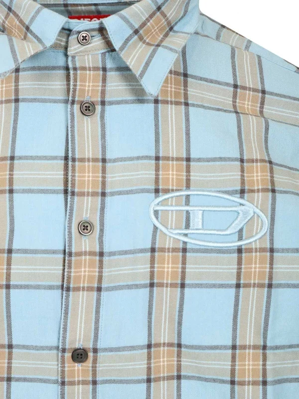 Diesel Blue Checked Shirts - Image 3