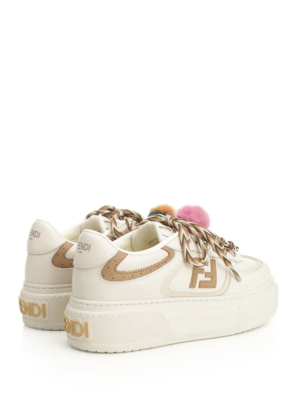 Fendi White Low Top Sneakers - Image 3