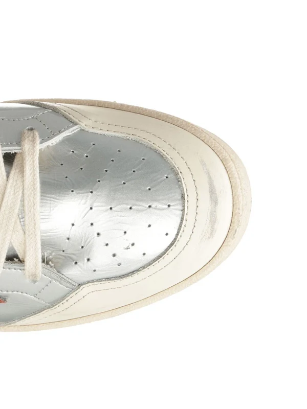 Golden Goose Silver Low Top Sneakers - Image 4