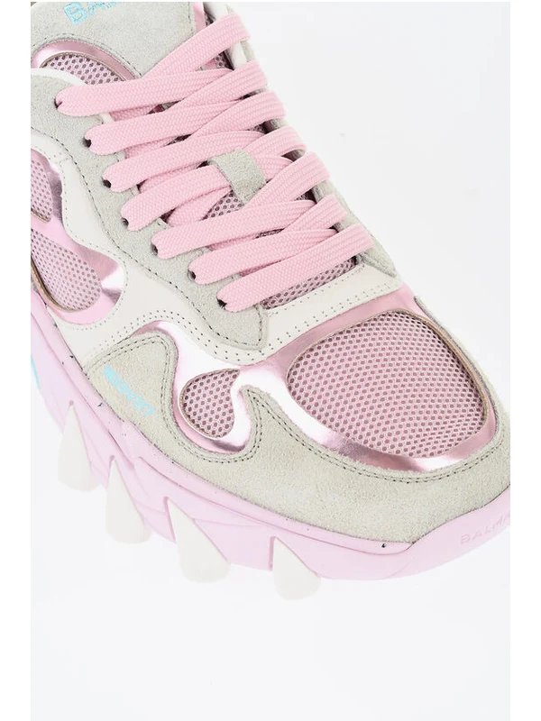 Balmain Pink Low Top Sneakers - Image 4