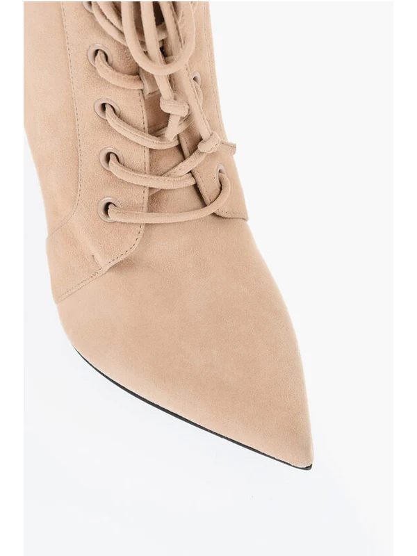 Balmain Pink Lace-Up Boots - Image 5