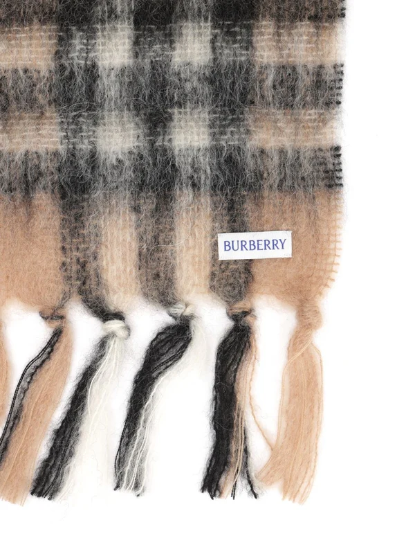 Burberry Beige Checked Wool Mufflers - Image 2