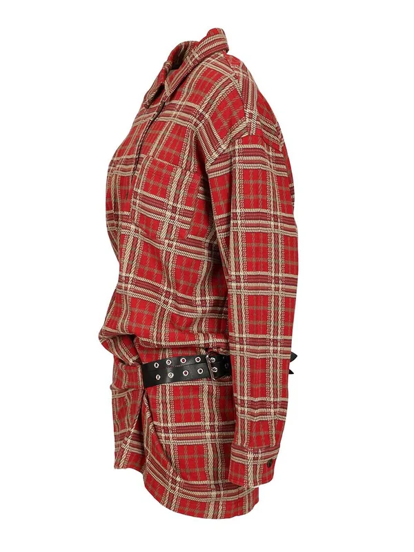 Isabel Marant Red Checked Mini Dress - Image 3