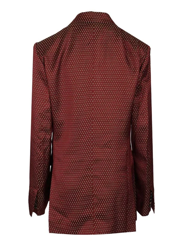 Dries Van Noten Burgundy Tailored Jackets - Image 2