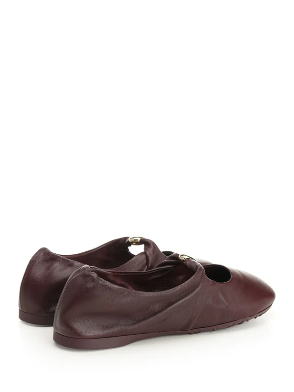 Loewe Burgundy Flat Shoes - Image 3