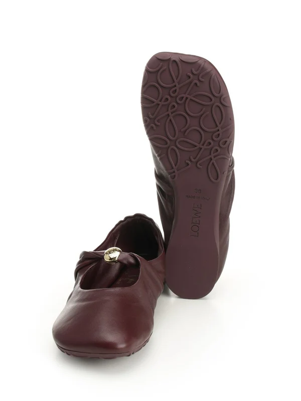 Loewe Burgundy Flat Shoes - Image 5