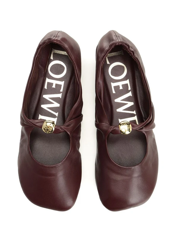 Loewe Burgundy Flat Shoes - Image 6