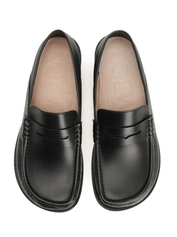 Loewe Campo Leather Penny Loafers - Image 5