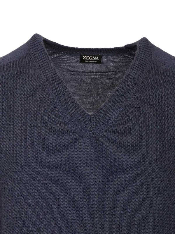 Ermenegildo Zegna Blue Knitted - Image 4