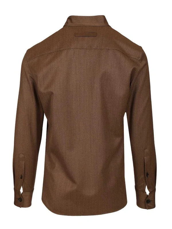Ermenegildo Zegna Brown Shirts - Image 2