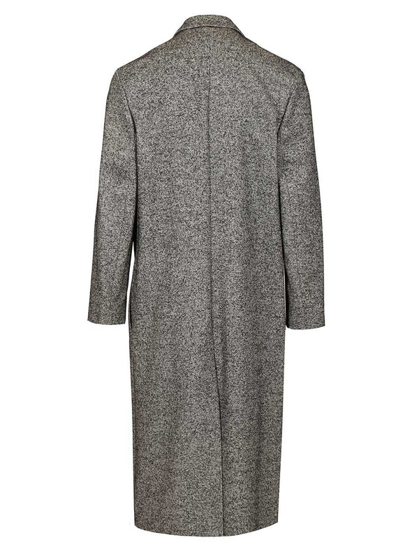 Loewe Double Breasted Grey Wool Blend Coat - Image 2