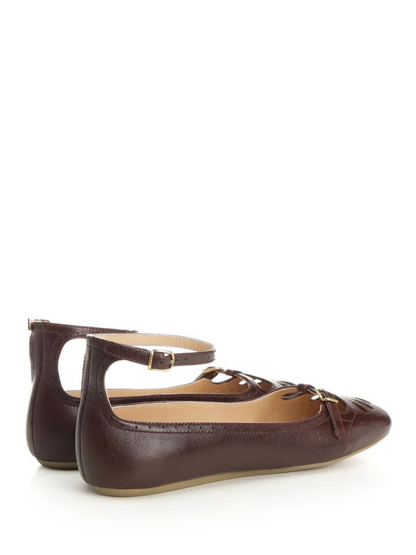 Chloe Brown Flat Shoes - Image 3