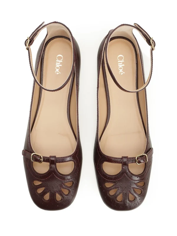 Chloe Brown Flat Shoes - Image 5