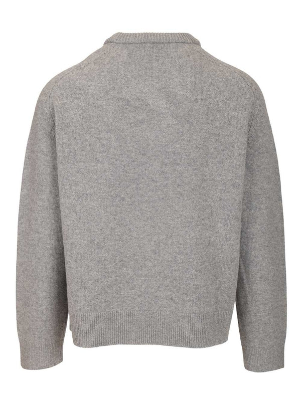 Wool V-neck Grey Sweater - Image 2
