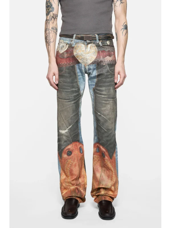 2010 Trompe l'oeil Denim Pants - Image 3