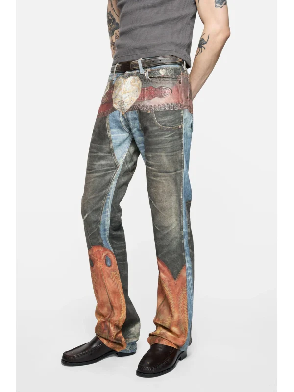 2010 Trompe l'oeil Denim Pants - Image 4