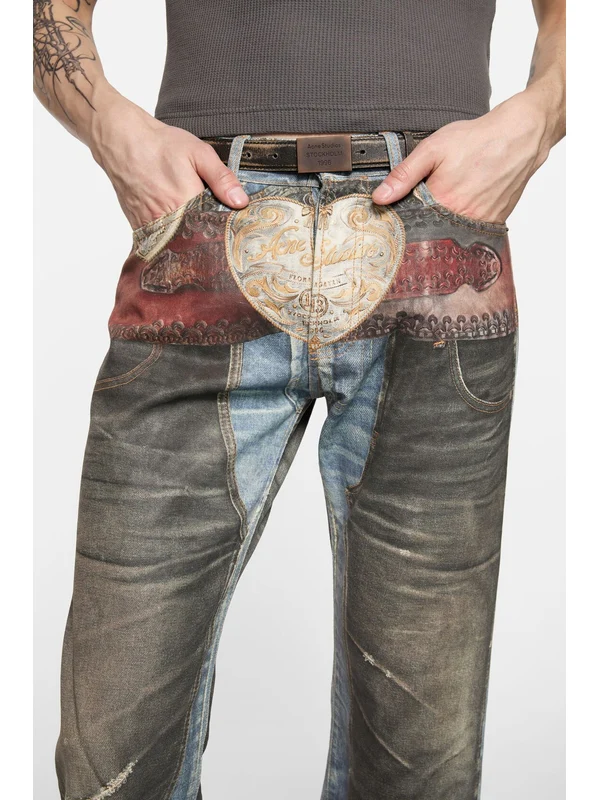 2010 Trompe l'oeil Denim Pants - Image 7