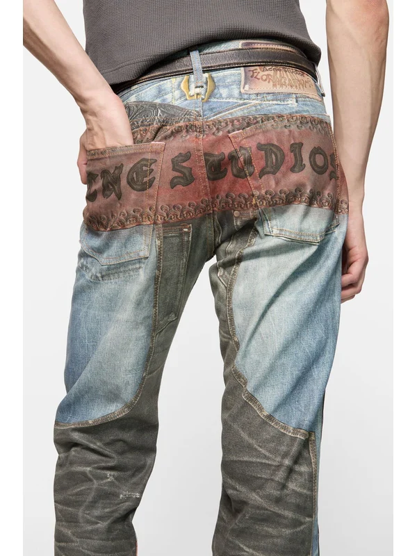 2010 Trompe l'oeil Denim Pants - Image 8