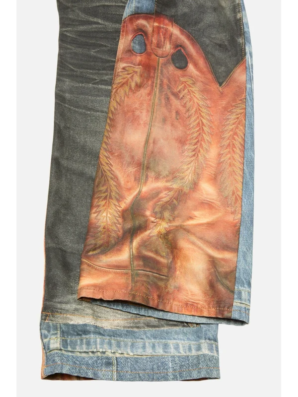 2010 Trompe l'oeil Denim Pants - Image 9