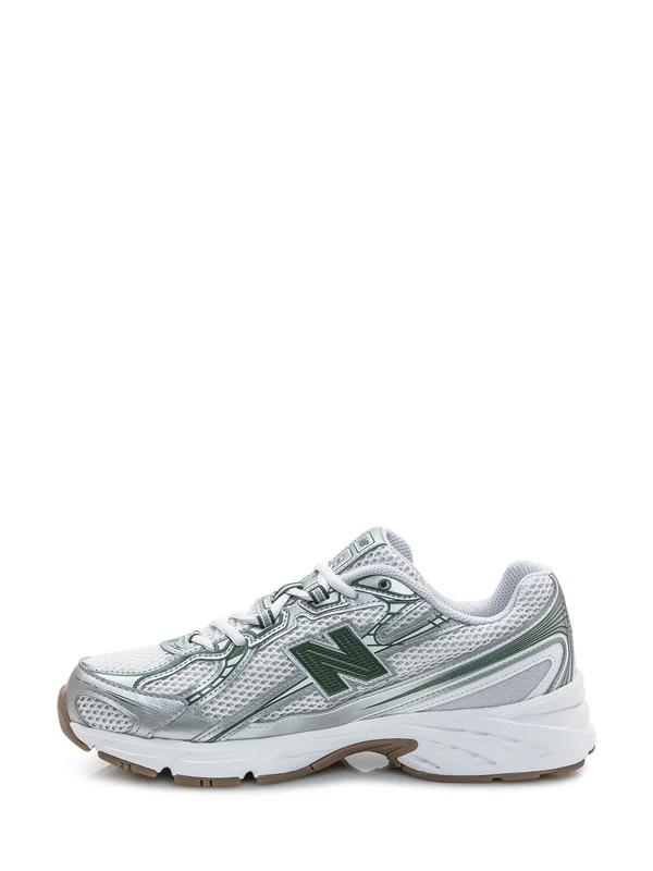 New Balance White Silver Low Top Sneakers - Image 4