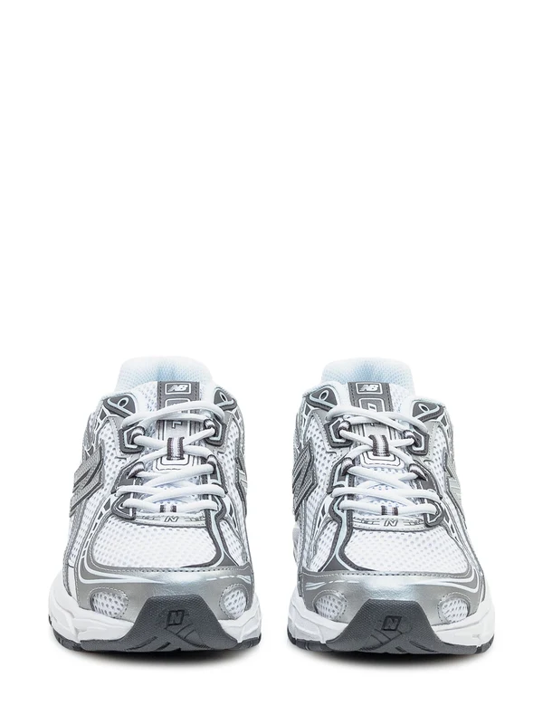 New Balance White Silver Low Top Sneakers - Image 2