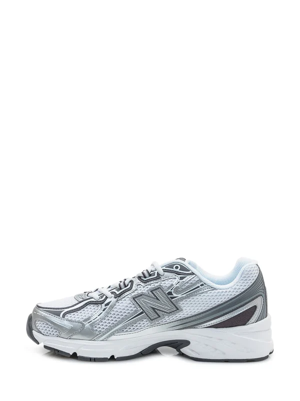 New Balance White Silver Low Top Sneakers - Image 4
