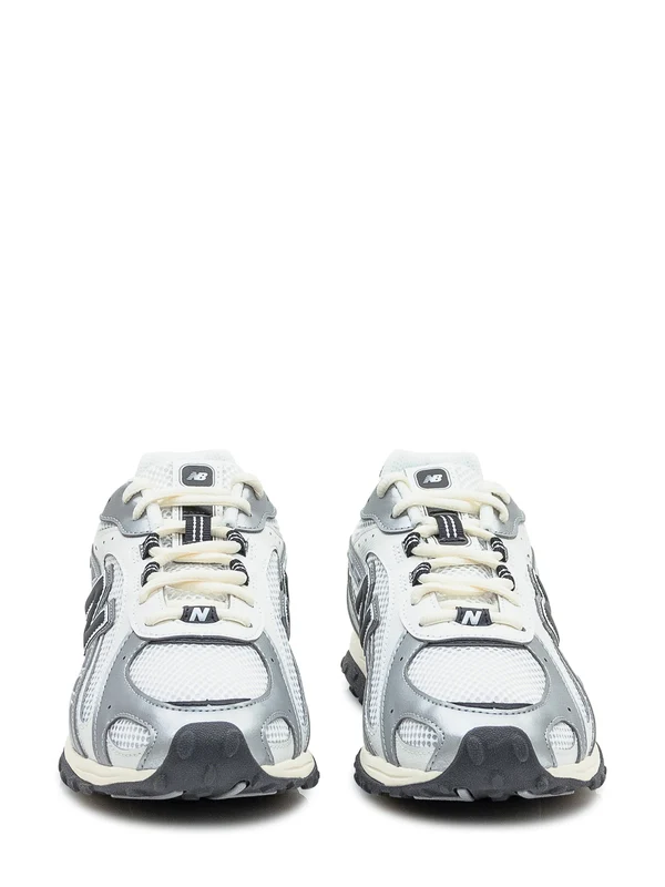 New Balance White Silver Low Top Sneakers - Image 2
