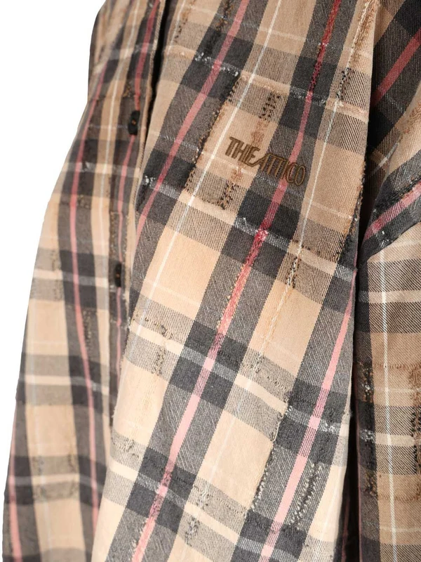 The Attico Beige Checked Shirts & Blouses - Image 5