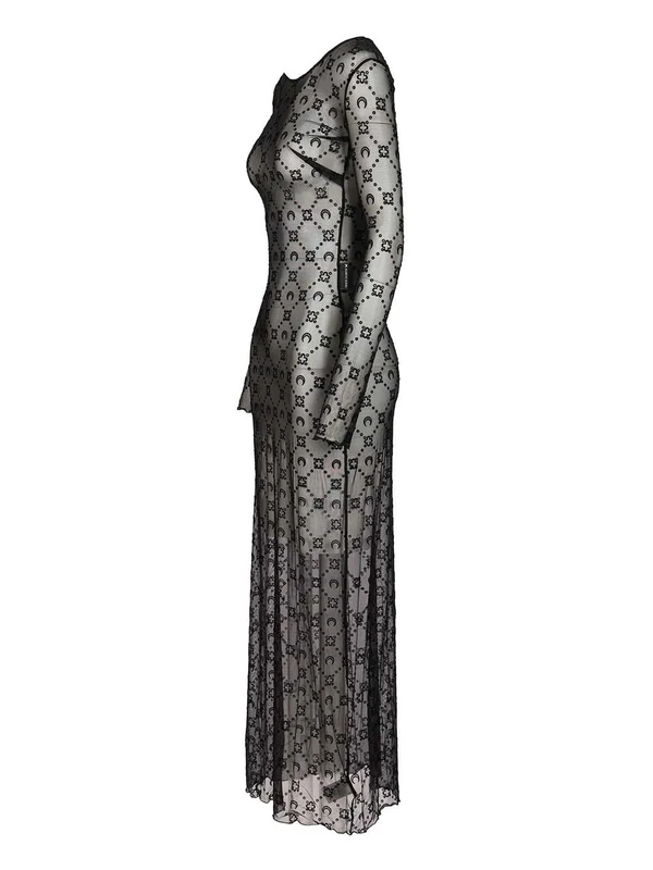 Marine Serre Black Long Dress - Image 3