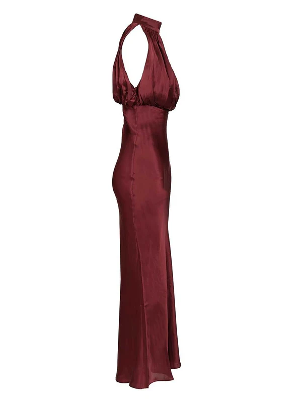 Rotate Burgundy Long Dress - Image 3