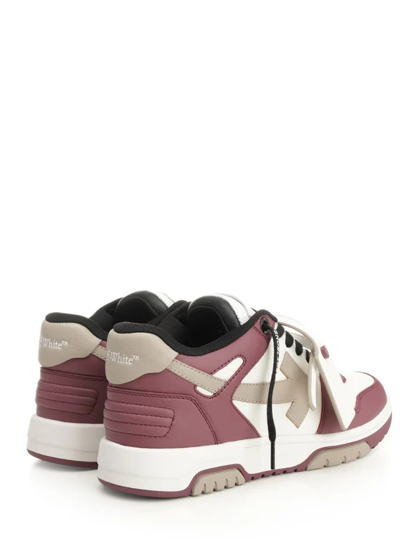 Off-White Burgundy White Low Top Sneakers - Image 3